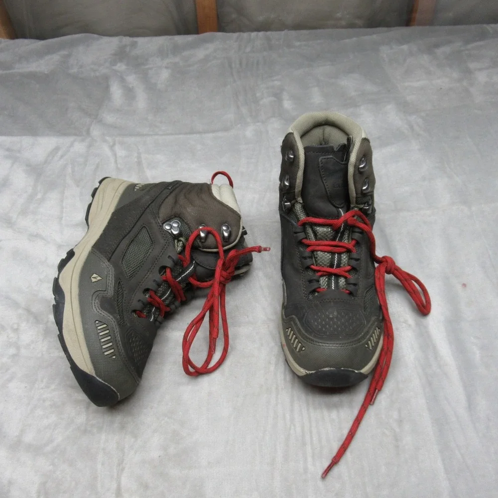 Vasque Kids Hiking Boots 5 Brown Waterproof Red Laces Trail Trekking Breeze AT